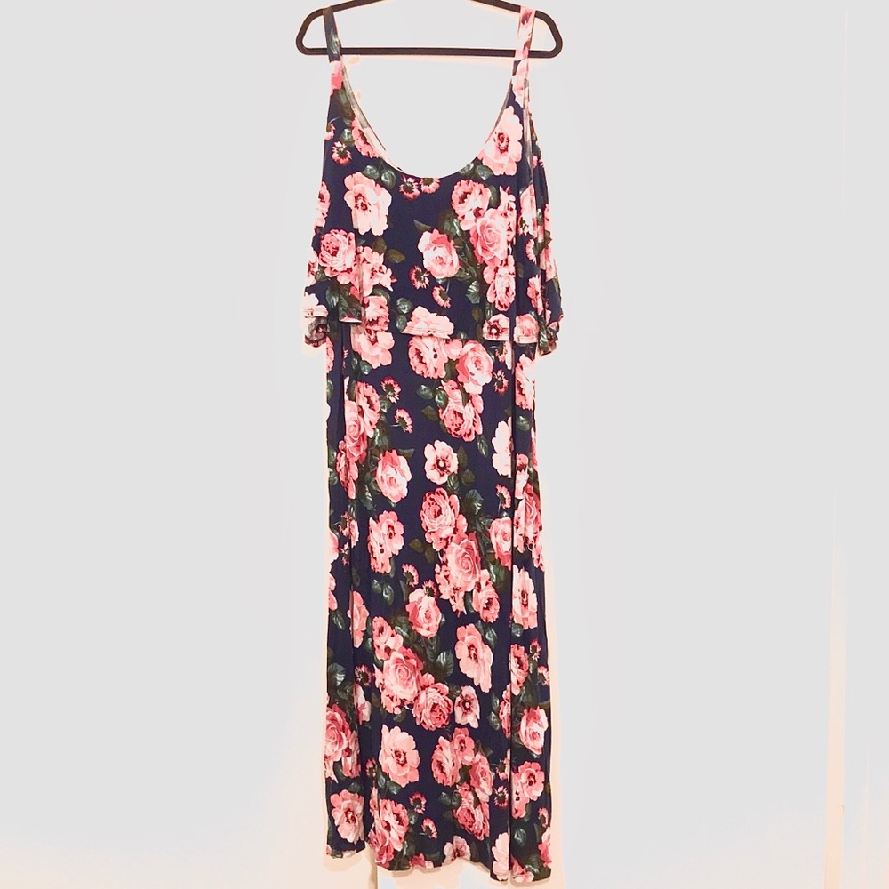 Layered Floral Maxi Dress